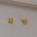 Modische geflochtene goldene Ohrstecker mit gebürsteter Textur für Damen - Herz / Gold