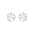 Boucles d'oreilles boules argentées ajourées au design géométrique chic et luxueux - Stud boucles d'oreilles / Argenté