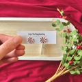 Candy cane spiral stainless steel stud earrings on white card for Christmas jewelry gifts - Red and White Swirl (Style-1)