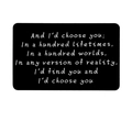 Carte de portefeuille noire mate 6mm avec gravure blanche when i tell you i love you - CHOOSE YOU / Jaune