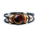 Klassisches Jungfrau Sternzeichen Lederarmband mit geflochtenen Schnüren und Messing - Jungfrau