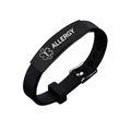 Détail du bracelet d'alerte médicale allergie en silicone noir avec icône étoile de vie - Diabétique