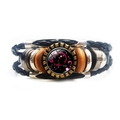 Scorpius constellation leather bracelet with multilayer braided ropes and beads - Scorpio
