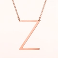 Collar minimalista de oro rosa con colgante de letra Z en acero inoxidable elegante - Oro Rosa Z