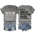 Dettagli fronte e retro della maglietta grigia Lactation Consultant con slogan stampato - S / Grigio Scuro (Stampa Nera)
