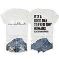 Vue détaillée du t-shirt en coton avec imprimé consultant en lactation et slogans - Blanc