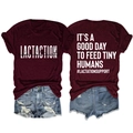 Vues détaillées avant et arrière du t-shirt bordeaux avec slogan et short en jean - Bordeaux