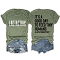 Détails à plat du t-shirt vert olive à motif et du short en jean vieilli, recto et verso - Vert olive