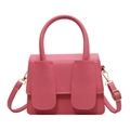 Roze crossbodytas van litchileer met schattige konijnenoren en gouden accenten - rozenroze