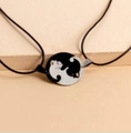 Set di collane puzzle gatto yin yang per coppie con gatti bianchi e neri abbracciati - Stile Gatto Yin Yang Tai Chi (11)
