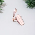 Fashionable rose gold fingernail ring with a polished metallic finish in minimalist design - Rose Gold
