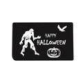 Tappetino di Halloween con stampe di zombie e zucche e testo Happy Halloween - Nero