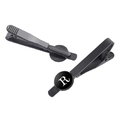 Men's sleek black stainless steel tie clip featuring a white letter R emblem - Letter R