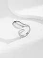 Elegant S925 sterling silver fingertip nail ring featuring a sleek minimalist leaf design - Silver S925 Sterling Silver Leaf Style (RN175-S3)