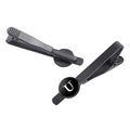 Matte black stainless steel tie clip set featuring a white capital letter U design - Letter U