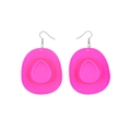 Boucles d'oreilles chapeau de cowboy rose fluo avec crochets en argent style western - Rose Éclatant