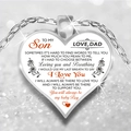 Silver heart pendant necklace for son from dad with emotional floral engraving - Dad To Son