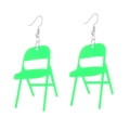 Neongrüne Acryl-Klappstuhl-Ohrringe mit Silberhaken für kreative Mode-Outfits - Grün