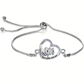 Bracelet cœur licorne ajustable en argent avec pierres colorées et gravure You are magical - Bracelet