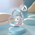 Unicorn heart pendant necklace with colorful stones and engraved You are magical tag - Unicorn Heart Necklace