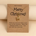 Golden reindeer pendant necklace on festive gift card for Christmas, elegant jewelry gift - Reindeer Style / Gold (Reindeer)