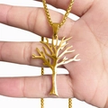 Collana con ciondolo albero della vita dorata in acciaio inossidabile con catena box - Collana Oro