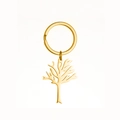 Portachiavi Albero della Vita dorato in acciaio inossidabile con anello circolare - Portachiavi d'Oro