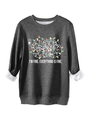 Détail du sweat-shirt gris avec lumières de Noël et doublure polaire chaude à l'intérieur - S / gris foncé