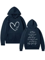 Navy blue hoodie with Let Them Misunderstand motivational quote on front and back view - Navy Blue