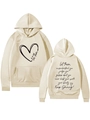 Front and back view of apricot hoodie with Let Them Misunderstand motivational text print - Sand