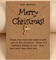 Golden Christmas candy cane necklace with bow on a holiday wish card gift display - Candy Cane Shape / Gold (Candy Cane)