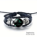 Handgemachtes Schütze-Sternzeichen-Lederarmband, mehrlagig geflochten und verstellbar - Schütze