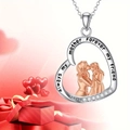 Collar colgante corazón para mamá con relieve madre hija y always my mother forever my friend - Dorado