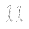 Set collana e orecchini a forma di libellula in acciaio inossidabile lucido - Solo orecchini