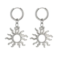 Poliertes Edelstahl-Creolen-Set mit Vintage-Sonnenblumen-Spiralanfängern für Damen - Strahlende Sonne Sonnenblume Stil (Stil 2) / Silber