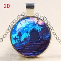 Detailed view of Halloween necklace pendant with pumpkin, ghost, and tombstone graphics - Retro Tombstone Pumpkin (款式-16)