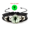 Pulsera de escorpión luminosa con cordón de cuero trenzado negro y cuentas plateadas - Escorpión