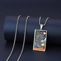 Collier pendentif Tarot XVII L'Étoile rétro Halloween avec chaîne à billes en acier - Étoile