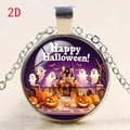Macro shot of Halloween necklace pendant with ghost pumpkin castle and Happy Halloween text - Castle Ghost Pumpkin (款式-5)