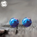 Detailed macro view of 316 stainless steel stud earrings with Halloween graveyard art - Grave Cross Dead Tree Style (款式-16)
