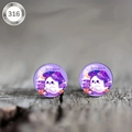 Macro shot of 316L stainless steel Halloween ghost and witch earrings on wood - Cartoon Ghost Witch Hat Style (款式-15)