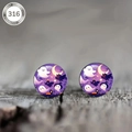 Detail of 316 stainless steel Halloween stud earrings featuring ghost and bat illustrations - Purple Night Ghost Bat Style (款式-3)