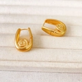 Elegant gold-plated conch-shaped matte hoop earrings on a soft cream jewelry box lining - Gold