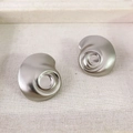 Abstract spiral snail shaped earrings in matte silver finish for women fashion - Silver
