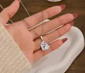 Collana in acciaio inossidabile argento con ciondolo a forma di abbraccio madre-figlio - Collana (Argento)