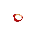 Minimalist red enamel heart ring with gold interior and a small sparkling diamond - US 7 / Red Enamel