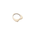 Minimalist heart enamel ring in cream white and silver finish for couples - US 7 / White Enamel