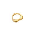 Anello a cuore dorato lucido con design organico minimalista e finitura brillante - US 7 / Oro