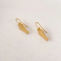 Elegant matte gold plated star vase drop earrings with a vintage minimalist aesthetic - Wine Bottle Style