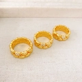 Three-piece gold double-layered heart-shaped rings set with micro-inlaid diamonds - US 6 / Gold